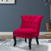 Jane Uphlostered Ottoman Accent Chair, Red
