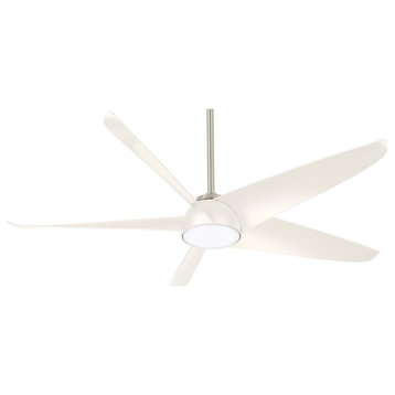 Minka-Aire Elipse 60" LED Ceiling Fan F771L-BN/WH - Brushed Nickel W/ White