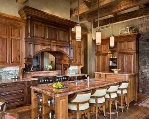 Dark Wood Kitchen Cabinets Home Design Ideas, Pictures, Remodel and Decor