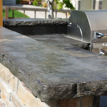 Rustic Outdoor Concrete Countertop Kitchen