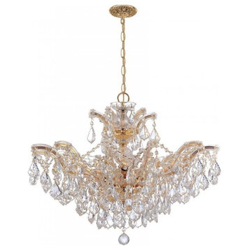 Maria Theresa 6 Light Clear Crystal Gold Chandelier