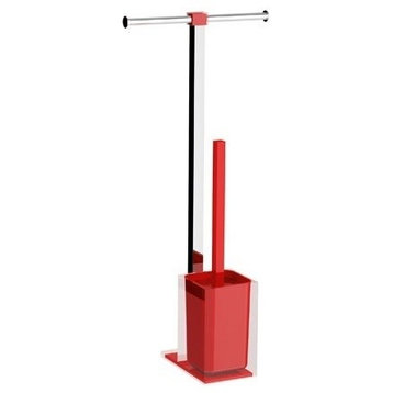 Steel Floor Standing Bathroom Butler, Resin, Red