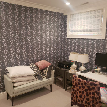 River North. Bedroom wallpaper installation