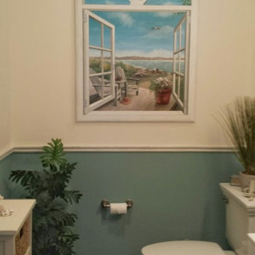 Faux Window in Bathroom with Ocean View