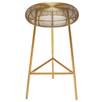 Tuscany Durable Metal Stool, Gold, Counter Height