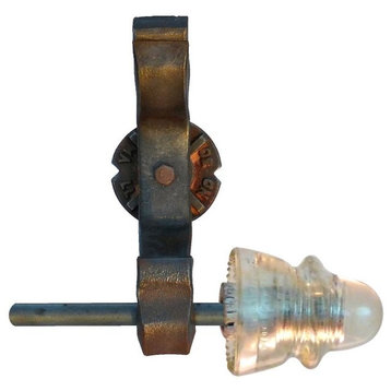 Rail Anchor Curtain Bracket System With Glass Insulators, Pair