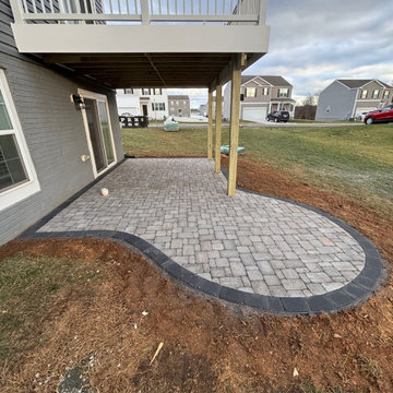 Trex Enhance Gray Deck and Shaded Gray Jefferson Paver Patio