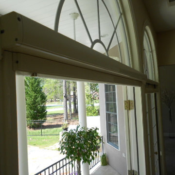 Retractable screens for pool patio with french doors