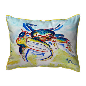 Betsy Drake Colorful Fiddler Crab Extra Large Zippered Pillow 20x24