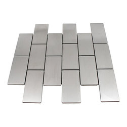 2x4 Silver Matte Subway Glass Tiles - Home Accessories & Decor