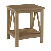 Linon Titian Wood End Table in Driftwood
