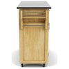 Contemporary Kitchen Cart, Sturdy Design With Stainless Steel Hardware, Brown