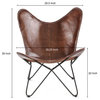 Montreux Iron Butterfly Chair With Leather Seat, Brown