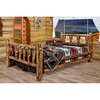Montana Woodworks Glacier Country Wood Queen Bed with Bear Design in Brown