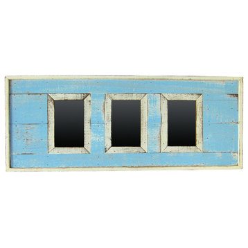 Distressed Hanging Frame for 3 Pictures, Sky Blue