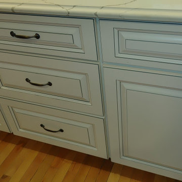 Kitchen Remodel Geneseo, IL Koch Ivory Smoke Fog MSI Calacatta Laza Quartz