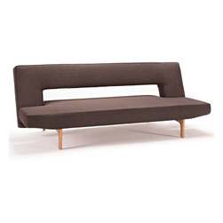 "Innovation" Puzzle Mixed Dance Brown Sofa Bed / Licqured Oak Legs - Sofas