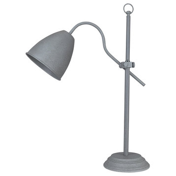 Aspen Creative 40207-11, 27" High Metal Desk Lamp, Cement Finish
