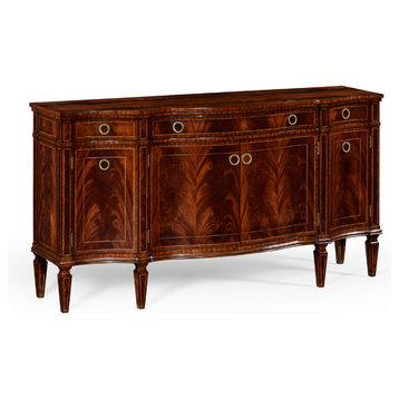 Serpentine Mahogany Sideboard With Four Doors