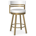 ARTeFAC - Gold Frame Seat Swivel Island Counter Height Stool, Gold and White - 26" Seat Height Swivel Island Counter Stool in Gold Frame with White, Black or Oyster Seat