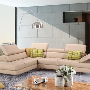A761 Modern Peanut Italian Leather Sectional Sofa