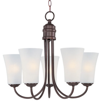 Logan 5-Light Chandelier, Oil Rubbed Bronze, Frosted