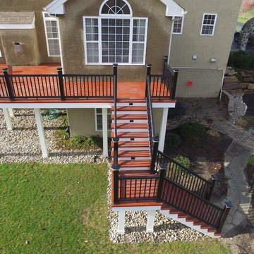 Zuri (Brazillia) Deck Extension with Timbertech Rails, Post & Beam Wraps & Light