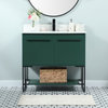 Sue 36" Single Bathroom Vanity, Green, With Backsplash