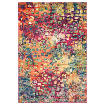 Safavieh Madison Mad425D Contemporary Rug, Fuchsia and Gold, 8'0"x10'0"