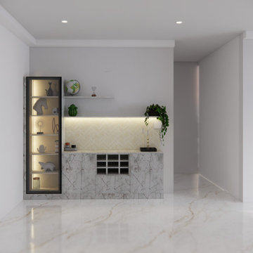 Luxury Bar Console Herringbone Detail