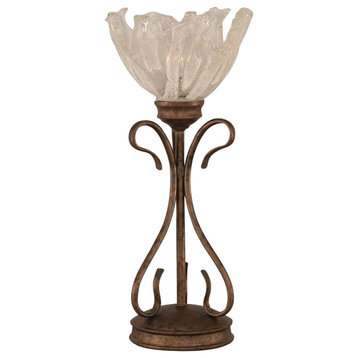 Toltec Lighting Swan Table Lamp, Bronze, 7" Italian Ice Glass
