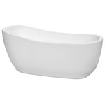 Wyndham Collection - Margaret 66" Freestanding Bathtub, Polished Chrome Trim - Wyndham Collection Margaret 66" Freestanding Bathtub in White with Polished Chrome Drain and Overflow Trim