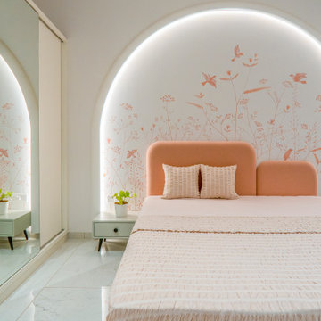 Pink bedroom head panel