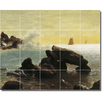 Albert Bierstadt Waterfront Painting Ceramic Tile Mural #13, 30"x24"