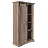 Harrison 36" Wide Rustic Bookcase with Sliding Barn Door & Adjustable Shelves, Graywash