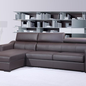 Ritz Sleeper Sectional in Chocolate Brown