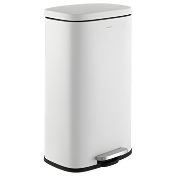 Curtis 8-Gallon Step-Open Trash Can, White