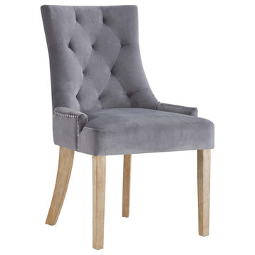 Pose Velvet Dining Chair, Gray