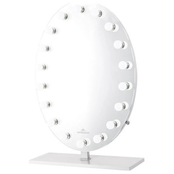 Heiress Pro Vanity Mirror, White, Led Globe Bulbs