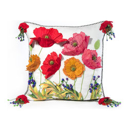 Poppy Field Pillow - 20 x 20 | MacKenzie-Childs - Decorative Pillows