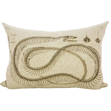 Lumbar Snake Linen Throw Pillow