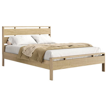 Oslo Bed Natural Oak Finish, Queen