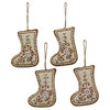 Novica Handmade Celebration Stockings Beaded Cotton Ornaments (Set Of 4)