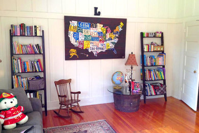 Living room - eclectic living room idea in Detroit