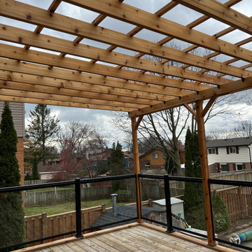Cedar canopy and railings