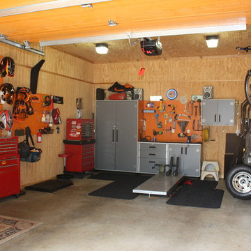 Three spaces in one detached garage.