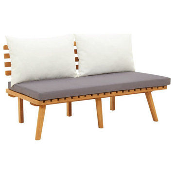 vidaXL Garden Bench With Cushions 45.3" Solid Acacia Wood