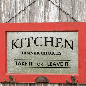 "Take It or Leave It" Kitchen Wall Decor With Hooks