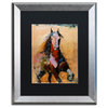 Joarez 'Golden Horse' Framed Art, Silver Frame, 16"x20", Black Matte