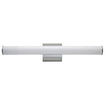 Maxim Lighting - Rail LED 24" Bath Vanity - Tubular shaped White acrylic diffusers mount to frames of Polished Chrome, Satin Nickel, or Black. Powered by 3000K LED these fixtures work well in a variety of contract applications.